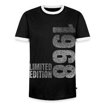 1968 Limited Edition - Männer Kontrast-T-Shirt - Schwarz/Weiß - Vorne - AI Model Female 172 light (172cm) & AI Model Male 178 light (178cm)