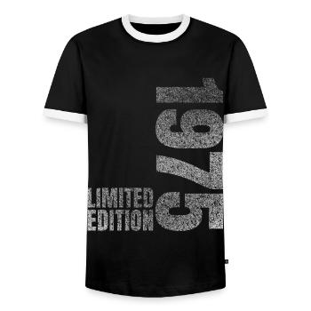 1975 Limited Edition Geschenk - Männer Kontrast-T-Shirt - Schwarz/Weiß - Vorne - AI Model Female 172 light (172cm) & AI Model Male 178 light (178cm)