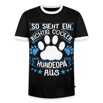 Hunde Opa Bester Hundeopa Enkelhund Großeltern - Männer Kontrast-T-Shirt - Schwarz/Weiß - Vorne - AI Model Female 172 light (172cm) & AI Model Male 178 light (178cm)