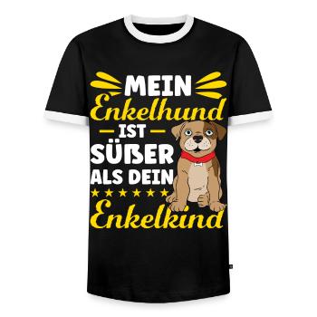 Hunde Opa Hundeopa Enkelhund Großeltern Hunde Oma - Männer Kontrast-T-Shirt - Schwarz/Weiß - Vorne - AI Model Female 172 light (172cm) & AI Model Male 178 light (178cm)