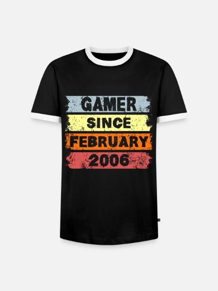 Gamer since February 2006 - Birthday - Men's Ringer Shirt - black/white