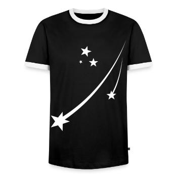 Stars - Men's Ringer Shirt - black/white - Front - AI Model Female 172 light (172cm) & AI Model Male 178 light (178cm)