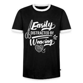 Facilement distrait par le tissage du tissage du tissage - T-shirt contrasté Homme - noir/blanc - Devant - AI Model Female 172 light (172cm) & AI Model Male 178 light (178cm)