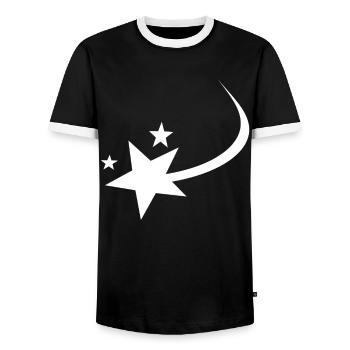 Étoile filante Blanche - T-shirt contrasté Homme - noir/blanc - Devant - AI Model Female 172 light (172cm) & AI Model Male 178 light (178cm)