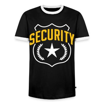 Security Bouncer Security Security Guard - Men's Ringer Shirt - black/white - Front - AI Model Female 172 light (172cm) & AI Model Male 178 light (178cm)