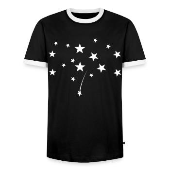Ciel étoilé - T-shirt contrasté Homme - noir/blanc - Devant - AI Model Female 172 light (172cm) & AI Model Male 178 light (178cm)