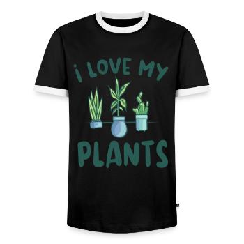 Ich Liebe Meine Pflanzen Gärtner Garten Pflanze - Männer Kontrast-T-Shirt - Schwarz/Weiß - Vorne - AI Model Female 172 light (172cm) & AI Model Male 178 light (178cm)