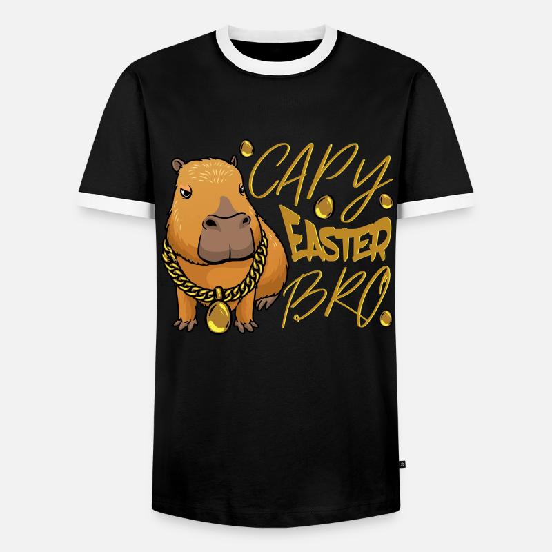 Capybara capybara rodent - Men's Ringer Shirt - black/white