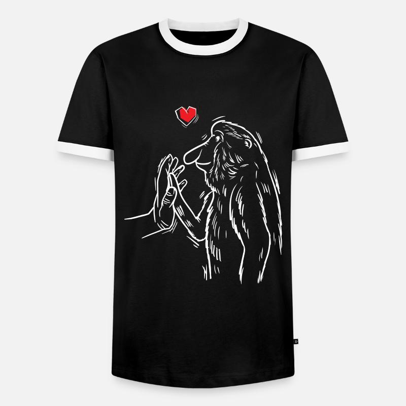 Proboscis Monkey Monkeys - Men's Ringer Shirt - black/white