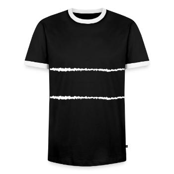 Weisse Balken Wagerecht - Männer Kontrast-T-Shirt - Schwarz/Weiß - Vorne - AI Model Female 172 light (172cm) & AI Model Male 178 light (178cm)
