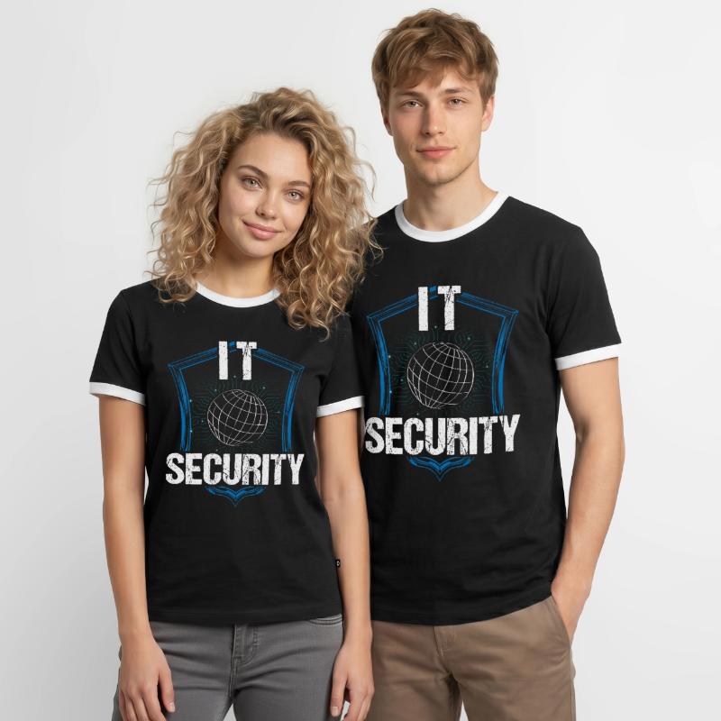 It Security Hack Hacker Hacking Cybersecurity Men's Ringer Shirt
