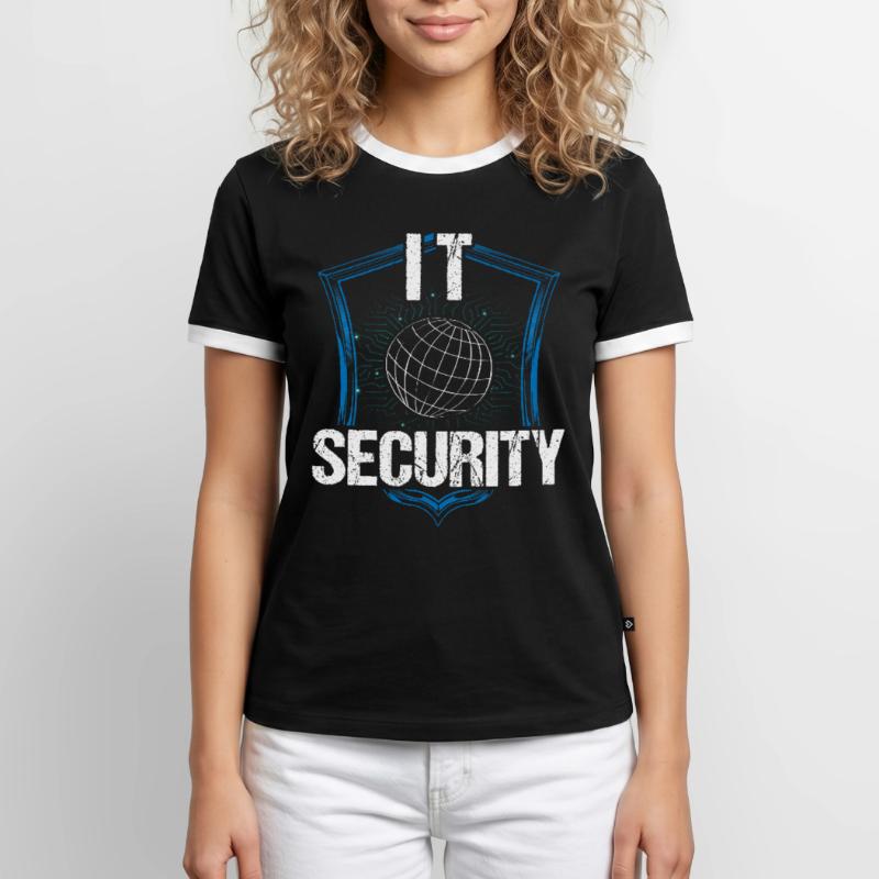 It Security Hack Hacker Hacking Cybersecurity Men's Ringer Shirt