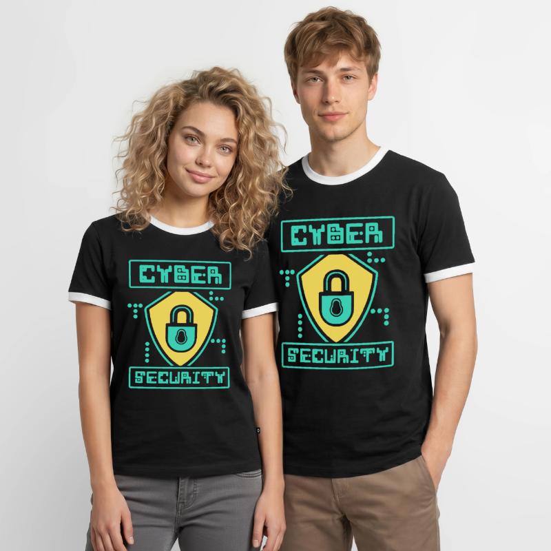 Cybersecurity Hack Hacker IT Security Hacking Men's Ringer Shirt