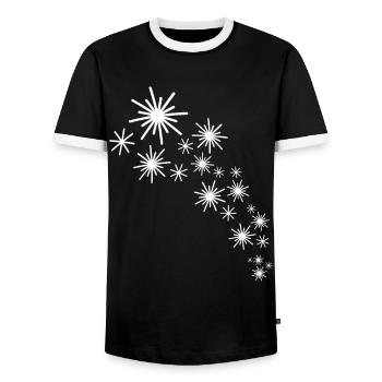 Étoiles blanches - T-shirt contrasté Homme - noir/blanc - Devant - AI Model Female 172 light (172cm) & AI Model Male 178 light (178cm)
