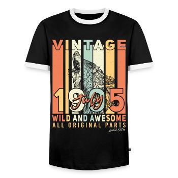 Meilleur mois de naissance Juillet 1995 - T-shirt contrasté Homme - noir/blanc - Devant - AI Model Female 172 light (172cm) & AI Model Male 178 light (178cm)