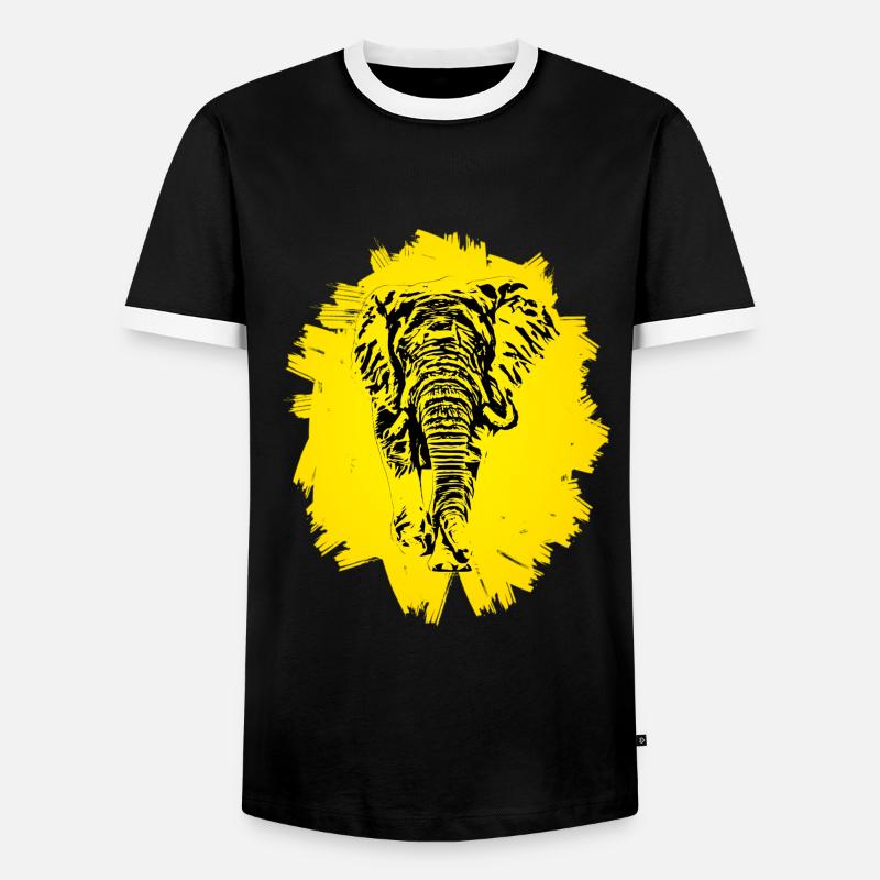 Elephant - Men's Ringer Shirt - black/white