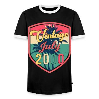 Original Juli 2000 - Männer Kontrast-T-Shirt - Schwarz/Weiß - Vorne - AI Model Female 172 light (172cm) & AI Model Male 178 light (178cm)