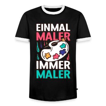 Einmal ein Maler, Immer ein Maler - Männer Kontrast-T-Shirt - Schwarz/Weiß - Vorne - AI Model Female 172 light (172cm) & AI Model Male 178 light (178cm)