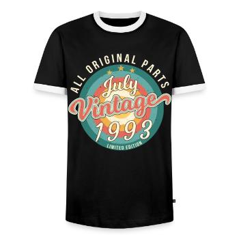 Beste Geschenkidee Für Juli 1993 - Männer Kontrast-T-Shirt - Schwarz/Weiß - Vorne - AI Model Female 172 light (172cm) & AI Model Male 178 light (178cm)