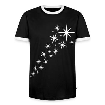 Starfleet White Design - Men's Ringer Shirt - black/white - Front - AI Model Female 172 light (172cm) & AI Model Male 178 light (178cm)