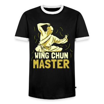Wing Chun Master Trainer Martial Arts Martial Arts - Men's Ringer Shirt - black/white - Front - AI Model Female 172 light (172cm) & AI Model Male 178 light (178cm)