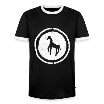 Africa Lovers Tradition Travel Safari - Men's Ringer Shirt - black/white - Front - AI Model Female 172 light (172cm) & AI Model Male 178 light (178cm)