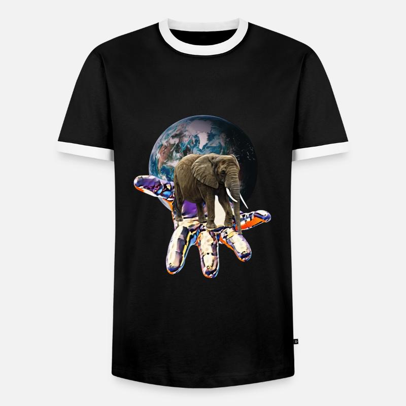 Elephant - Men's Ringer Shirt - black/white