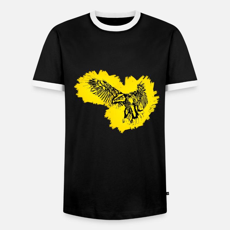 Eagle - Men's Ringer Shirt - black/white