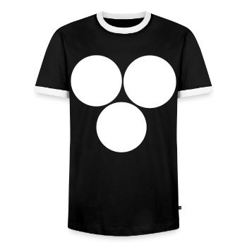 Three circles White - Men's Ringer Shirt - black/white - Front - AI Model Female 172 light (172cm) & AI Model Male 178 light (178cm)