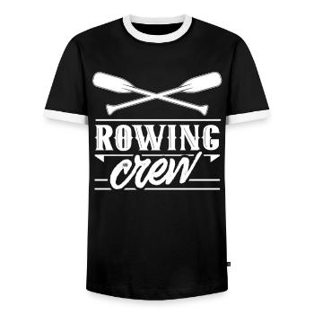 Équipe d’aviron Équipe d’aviron Bateau d’aviron - T-shirt contrasté Homme - noir/blanc - Devant - AI Model Female 172 light (172cm) & AI Model Male 178 light (178cm)