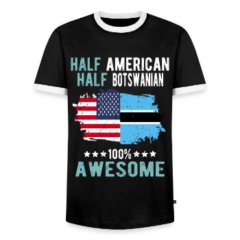 Halb Amerikaner Halb Batswana - Männer Kontrast-T-Shirt - Schwarz/Weiß - Vorne - AI Model Female 172 light (172cm) & AI Model Male 178 light (178cm)