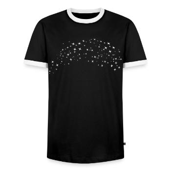 Bogey en étoile blanche dans la nuit - T-shirt contrasté Homme - noir/blanc - Devant - AI Model Female 172 light (172cm) & AI Model Male 178 light (178cm)