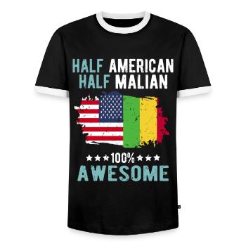 Halb Amerikaner Halb Malier - Männer Kontrast-T-Shirt - Schwarz/Weiß - Vorne - AI Model Female 172 light (172cm) & AI Model Male 178 light (178cm)