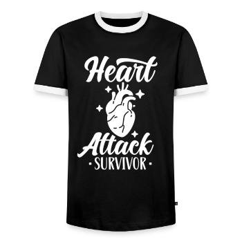 Überlebender Eines Herzinfarkts Herzinfarkt - Männer Kontrast-T-Shirt - Schwarz/Weiß - Vorne - AI Model Female 172 light (172cm) & AI Model Male 178 light (178cm)