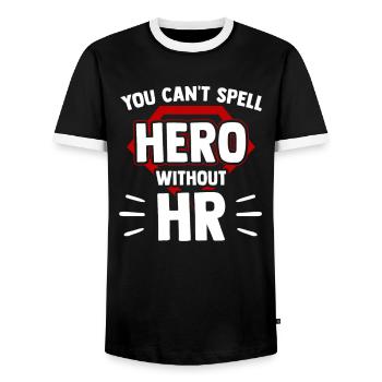 Held Kann Man Nicht Ohne Hr Buchstabieren Personal - Männer Kontrast-T-Shirt - Schwarz/Weiß - Vorne - AI Model Female 172 light (172cm) & AI Model Male 178 light (178cm)
