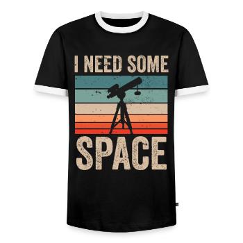 J’ai besoin d’un télescope de l’univers spatial - T-shirt contrasté Homme - noir/blanc - Devant - AI Model Female 172 light (172cm) & AI Model Male 178 light (178cm)