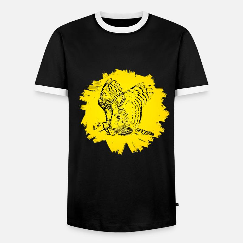 Eule - Männer Kontrast-T-Shirt - Schwarz/Weiß