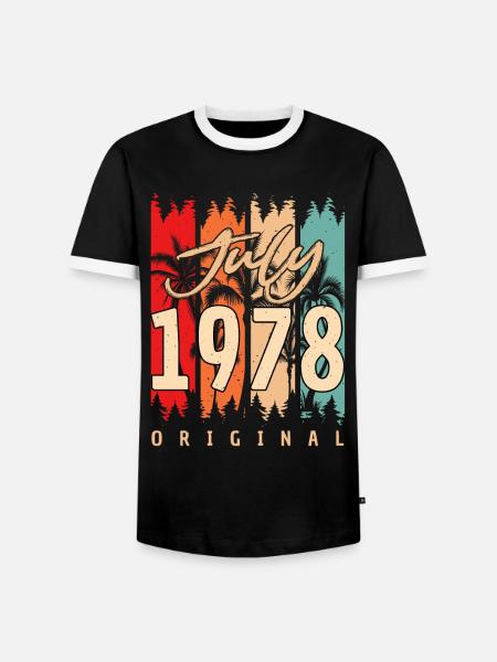 Baujahr 1978 Im Juli - Männer Kontrast-T-Shirt - Schwarz/Weiß