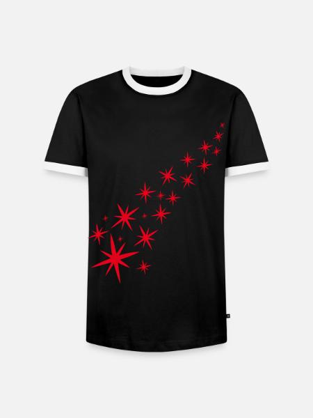 Roter Sternenhimmel - Männer Kontrast-T-Shirt - Schwarz/Weiß