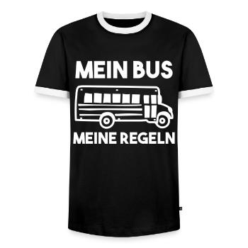 Busfahrer Spruch - Männer Kontrast-T-Shirt - Schwarz/Weiß - Vorne - AI Model Female 172 light (172cm) & AI Model Male 178 light (178cm)