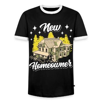 Neuer Hauseigentümer Haus Hausherr Hausbesitzer - Männer Kontrast-T-Shirt - Schwarz/Weiß - Vorne - AI Model Female 172 light (172cm) & AI Model Male 178 light (178cm)