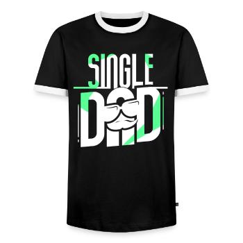 Single Parent Father Single Parent Papa Papi - Men's Ringer Shirt - black/white - Front - AI Model Female 172 light (172cm) & AI Model Male 178 light (178cm)