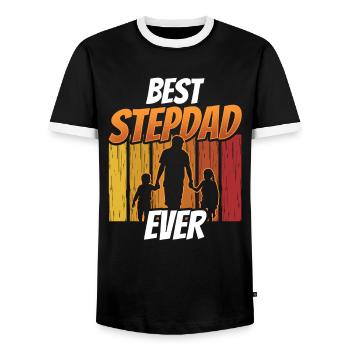 Best Stepfather Ever Stepdad Stepdad - Men's Ringer Shirt - black/white - Front - AI Model Female 172 light (172cm) & AI Model Male 178 light (178cm)