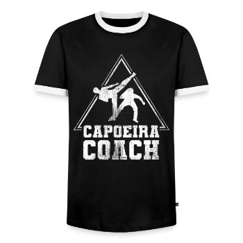 Entraîneur de Capoeira Arts Martiaux Brésiliens Hobby - T-shirt contrasté Homme - noir/blanc - Devant - AI Model Female 172 light (172cm) & AI Model Male 178 light (178cm)