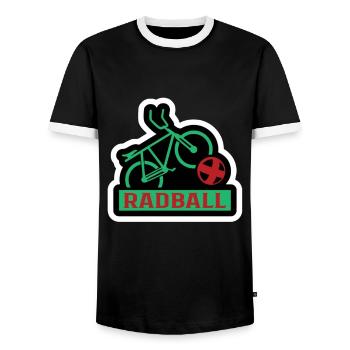 Radball Radballspieler Radballrad Radball - Männer Kontrast-T-Shirt - Schwarz/Weiß - Vorne - AI Model Female 172 light (172cm) & AI Model Male 178 light (178cm)