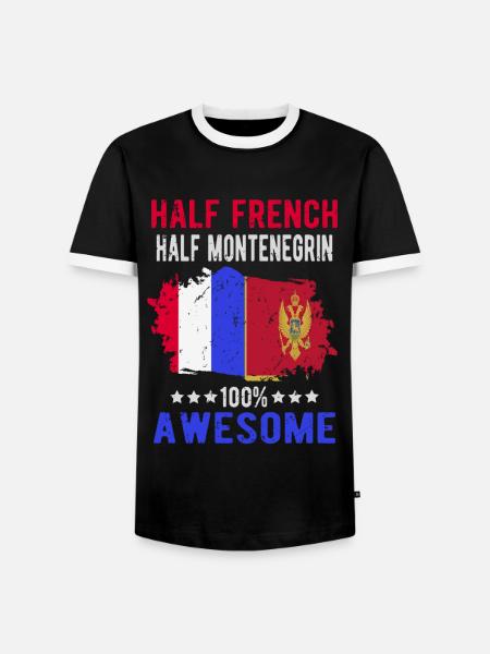 Half French Half Montenegrin - Men's Ringer Shirt - black/white