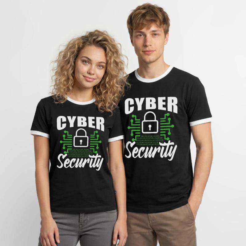Cybersecurity Hacker Hacking IT Security Hack Men's Ringer Shirt