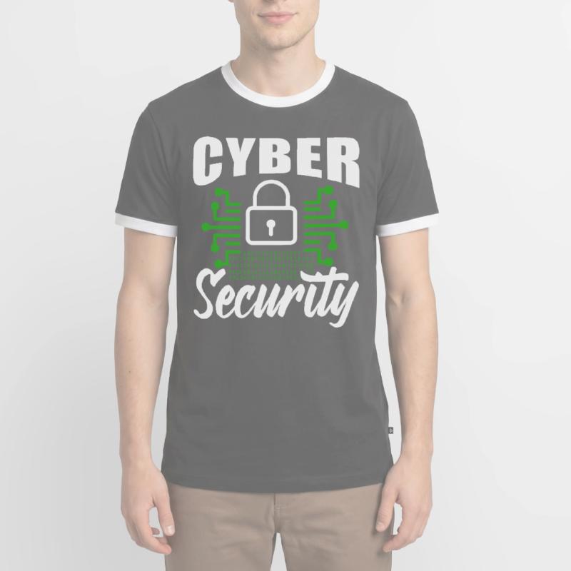 Cybersecurity Hacker Hacking IT Security Hack Men's Ringer Shirt