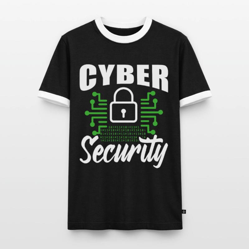 Cybersecurity Hacker Hacking IT Security Hack Men's Ringer Shirt