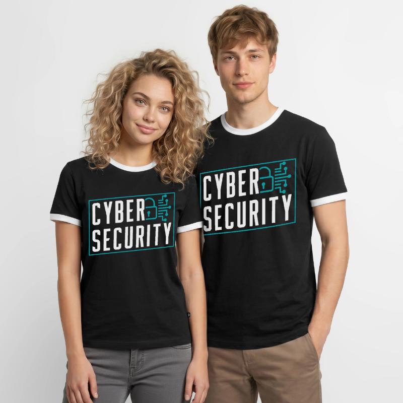 Cybersecurity Hack Hacking Hacker IT Security Men's Ringer Shirt